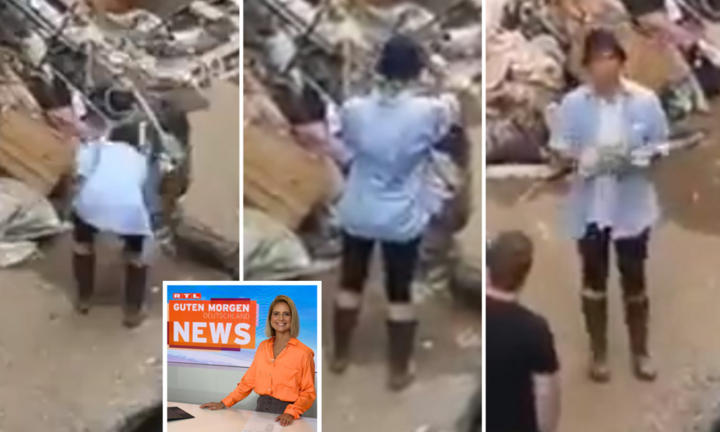 Bất ngờ lý do nữ phóng viên Đức bôi bùn lên người sau cơn lũ