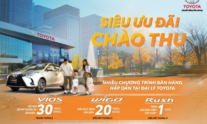 Mua Vios nhận ưu đãi lên đến 30 triệu đồng trong tháng 8
