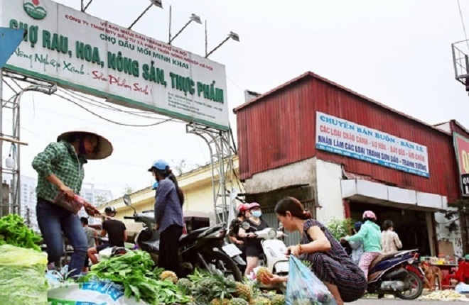 Hà Nội tạm thời phong tỏa chợ đầu mối Minh Khai