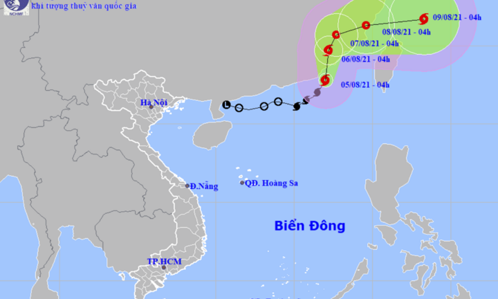 Bão số 4 giật cấp 11, hướng vào đất liền Trung Quốc