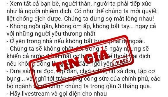 Giả mạo phát ngôn chỉ đạo chống dịch của Phó Thủ tướng Vũ Đức Đam