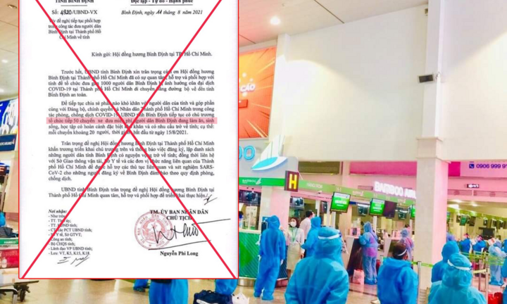 Truy tìm kẻ giả mạo văn bản Bình Định đón công dân ở TP.HCM về quê bằng ô tô