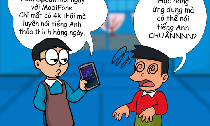 Chuyện trong nhà hàng: Khi Nobita giỏi tiếng Anh