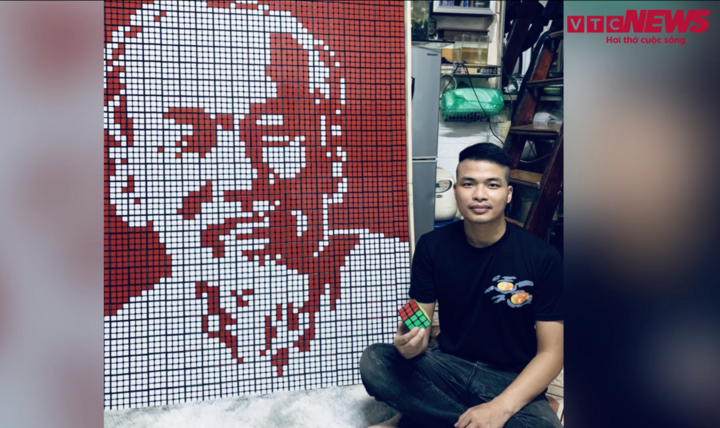 Video: Chàng shipper đam mê 'vẽ tranh' chân dung từ rubik 