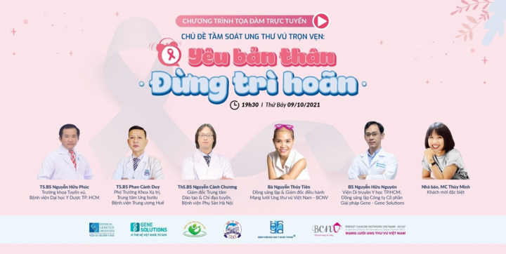 Toạ đàm trực tuyến 'Tầm soát ung thư vú trọn vẹn: Yêu bản thân, đừng trì hoãn'