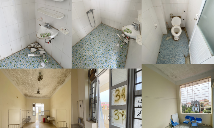 Ảnh: Cảnh hoang tàn, xập xệ trong phòng cách ly tập trung ở Vĩnh Phúc