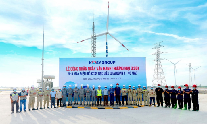 Nhà máy Điện gió Kosy Bạc Liêu được công nhận vận hành thương mại