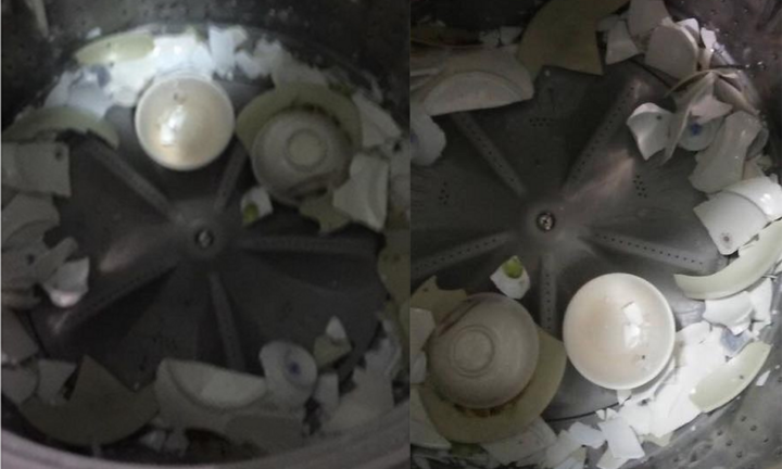 Mê xem đá banh, thanh niên cho hết bát vào máy giặt để rửa cho nhanh và cái kết