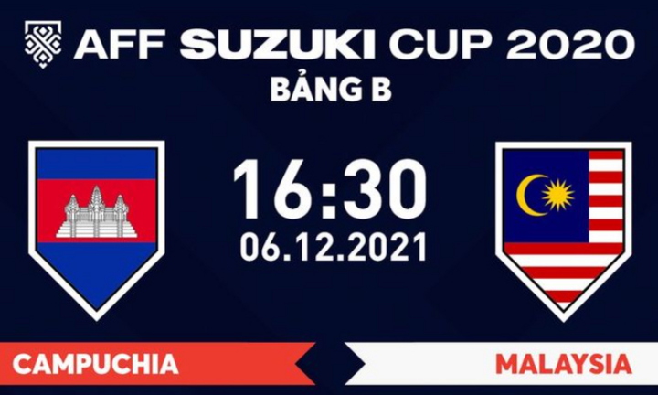 Xem trực tiếp Campuchia vs Malaysia vòng bảng AFF Cup 2020 trên kênh nào?