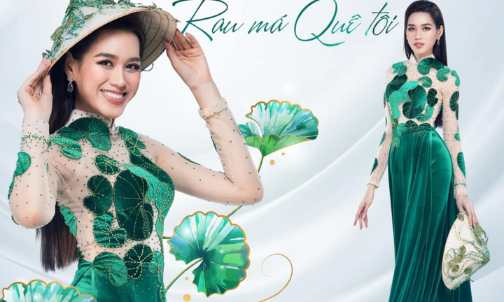 Fan thích thú khi Đỗ Thị Hà tung bộ ảnh 'áo dài rau má'