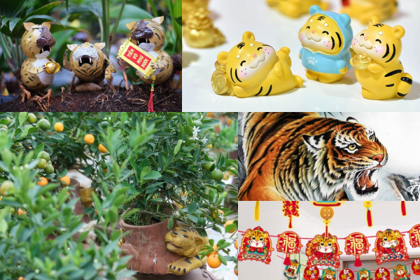 Loạt sản phẩm hình hổ trang trí nhà đón Tết Nhâm Dần