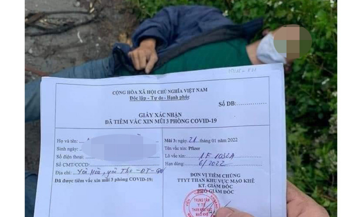 Xác minh người đàn ông chết bất thường, trong người có giấy tiêm vaccine mũi 3