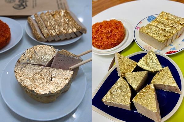 Độc lạ món giò chả dát vàng trên mâm cỗ cúng, nhìn thôi đã thấy Thần Tài đến