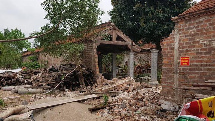 Sập tường chùa ở Hải Dương, một người thiệt mạng
