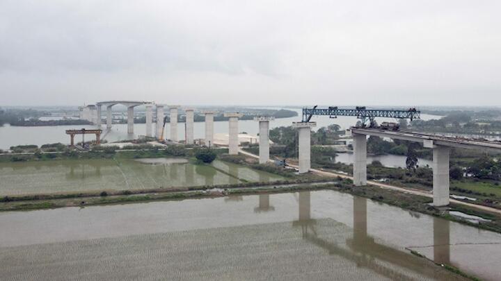 Video: Đại công trường cầu vượt sông hơn 800 tỷ đồng ở Hải Phòng