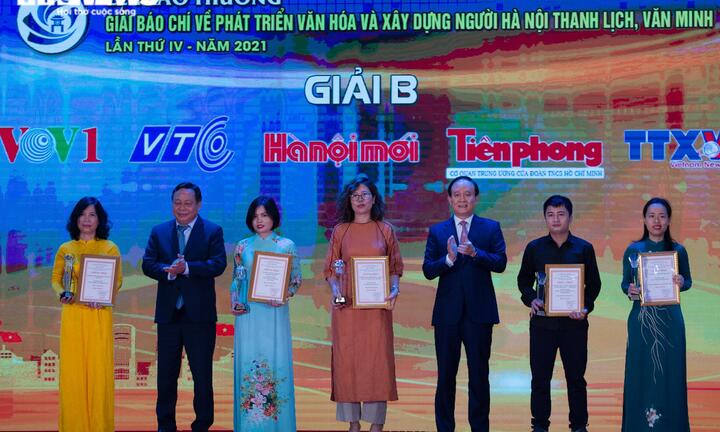 VTC News đoạt giải B Giải báo chí về Phát triển văn hóa và xây dựng người Hà Nội