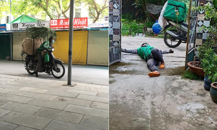 Khi shipper kiêm nhiệm vụ chọc cười khách hàng với các pha 'xử lý cồng kềnh'