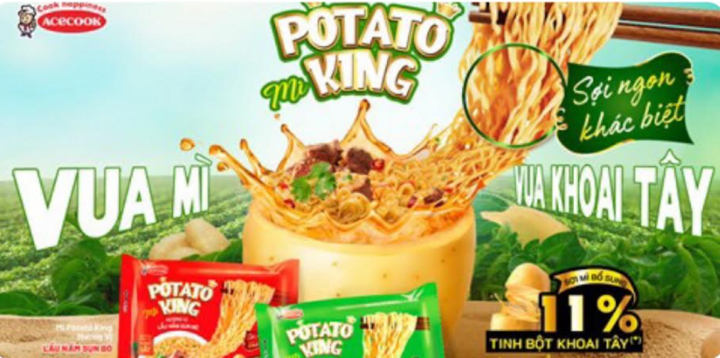 Acecook Việt Nam ra mắt sản phẩm mới: Mì tôm Pôtatô King và mì ly Handy Tomyum