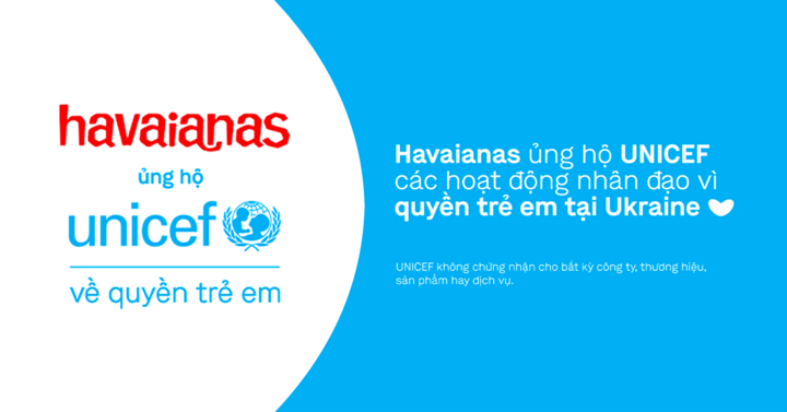 Havaianas ủng hộ hoạt động hỗ trợ trẻ em do UNICEF tổ chức