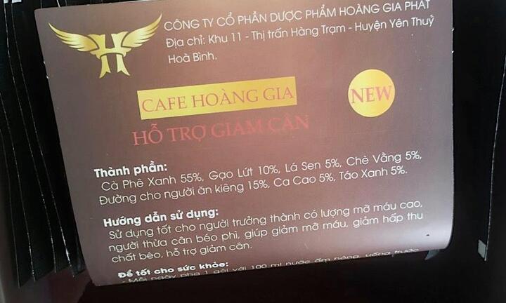 Phát hiện thêm chất cấm trong cà phê giảm cân Hoàng Gia