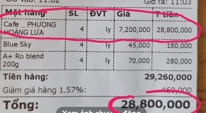 Ly cà phê ở Lâm Đồng có giá 7,2 triệu đồng: Chủ quán nói gì?