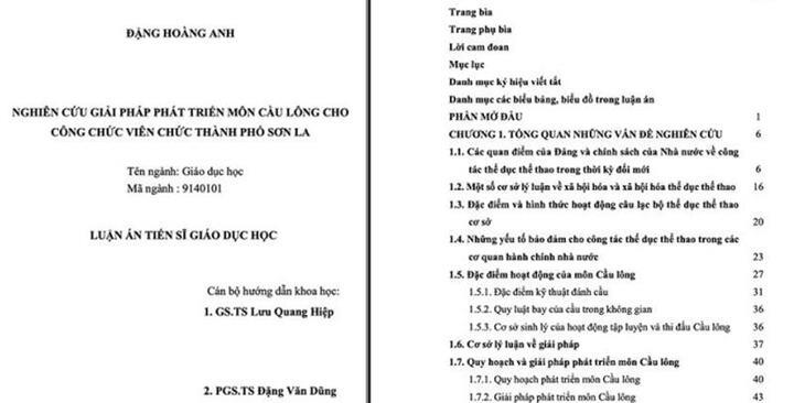 Đề tài phát triển cầu lông ở Sơn La: 'Tên kỳ lạ, không giống luận án tiến sĩ'