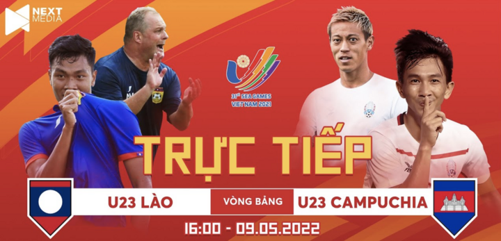 Trực tiếp bóng đá U23 Lào vs U23 Campuchia, bảng B SEA Games 31