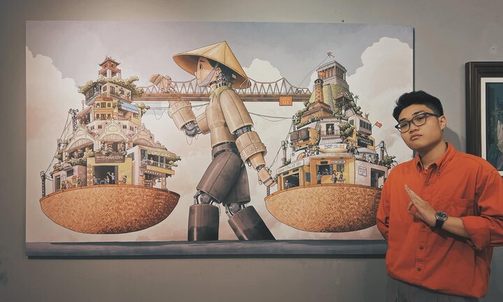 Tranh về Hà Nội của nam sinh IT được 'chốt' giá 8.000 USD