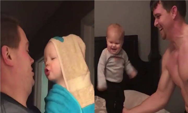 Điệu cười sằng sặc yêu không chịu nổi của các bé khi bố trêu đùa