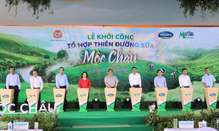 Mộc Châu Milk và Vinamilk khởi công dự án Tổ hợp thiên đường sữa Mộc Châu