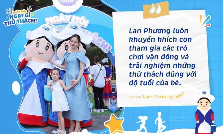 Diễn viên Lan Phương cùng con vượt thử thách tại Aeon Long Biên, Hà Nội