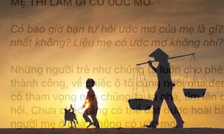 Bức thư 'Mẹ thì làm gì có ước mơ' của nam sinh gây sốt cộng đồng mạng 