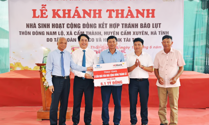 HDBank, Sovico tặng 3 nhà cộng đồng tránh lũ 6,1 tỷ đồng cho tỉnh Hà Tĩnh 