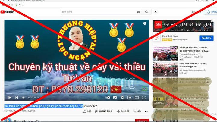 Bác tin vải thiều Lục Ngạn giá 5.000 đồng/kg