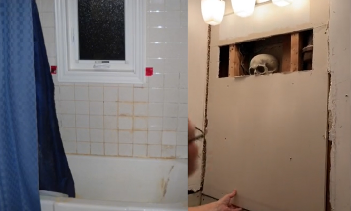 Sửa nhà sau 6 năm, gia đình hoảng hồn phát hiện thứ nằm sau gương phòng tắm