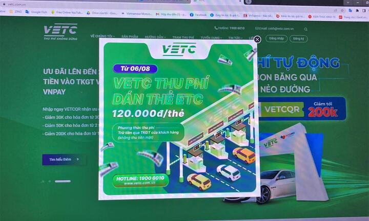 Từ hôm nay VETC dừng dán miễn phí thẻ thu phí tự động