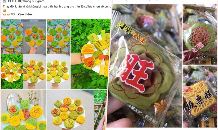 Bánh trung thu mini Trung Quốc giá 4.000 đồng, rao bán rầm rộ trên mạng
