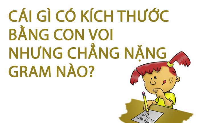 Cái gì có kích thước bằng con voi nhưng chẳng nặng gram nào?