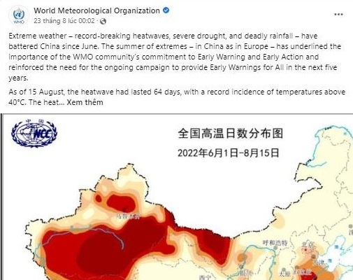 Tổ chức Khí tượng thế giới bỏ đường 'lưỡi bò' khỏi bản đồ