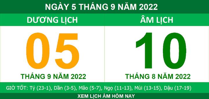 Xem lịch âm hôm nay thứ Hai ngày 5/9