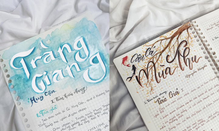 Tròn mắt trước cuốn vở Văn đẹp như tranh vẽ của nữ sinh lớp 12 
