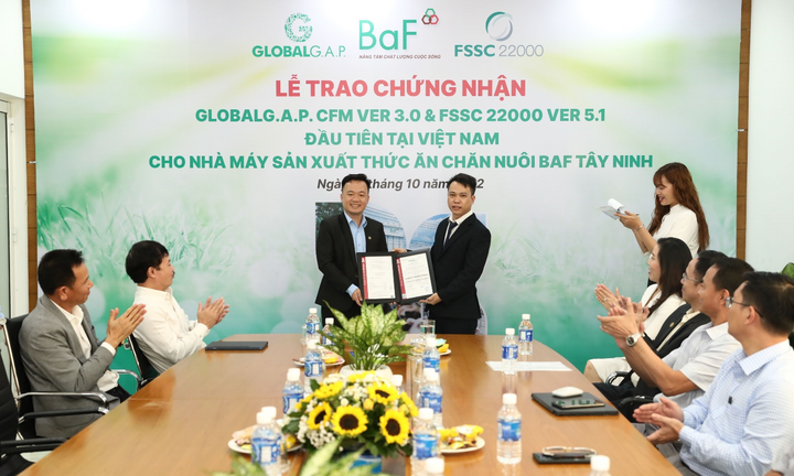 Nhà máy sản xuất thức ăn chăn nuôi của BaF đạt chứng nhận quốc tế