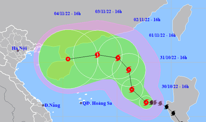 Bão số 7 liên tục đổi hướng trên Biển Đông, có thể mạnh dần lên