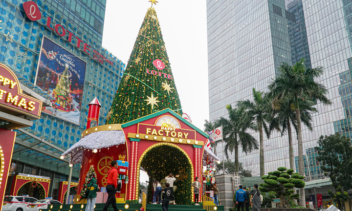 Những cây thông Noel khổng lồ rực rỡ đón Giáng sinh