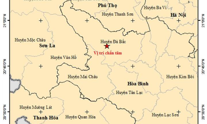 Động đất 3.9 độ richter tại Hòa Bình