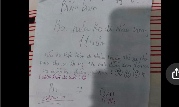 Con gái ‘lập biên bản’ bố với loạt 'hình phạt nghiêm khắc' gây cười nghiêng ngả