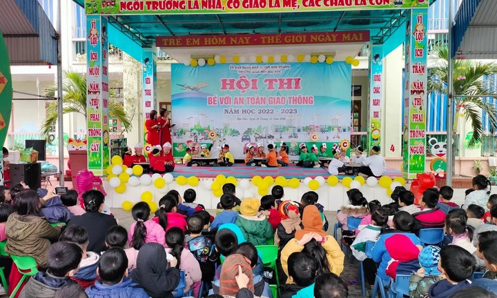 Hải Dương: Trường mầm non Đại Đức tổ chức hội thi 'Bé với an toàn giao thông'