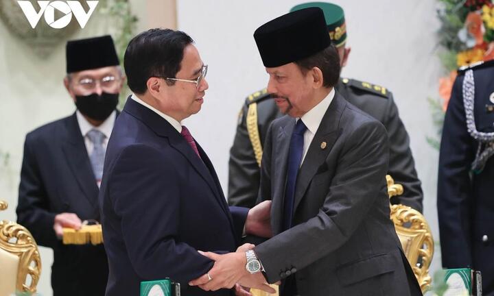 Thủ tướng Phạm Minh Chính hội đàm với Quốc vương Brunei Darussalam