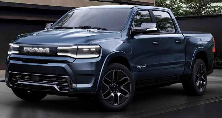 Bán tải điện Ram REV 2024 lộ diện với thiết kế mới