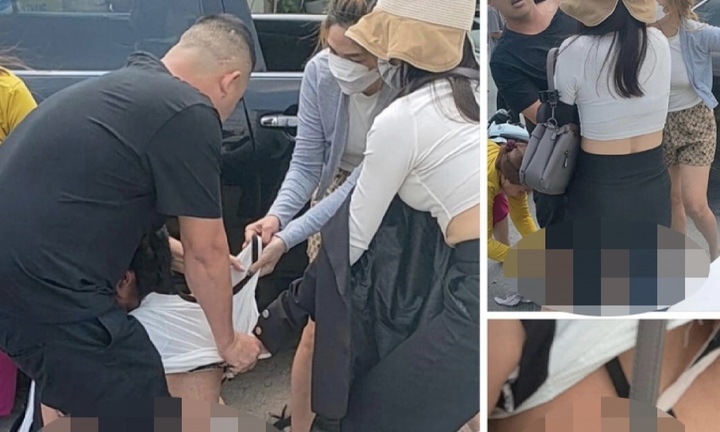 Cô gái bị đánh ghen, lột đồ ngay trên đường ở Bình Dương